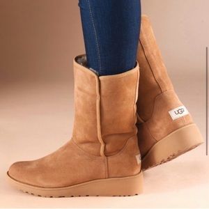 UGG Pure Amie Chestnut wedge boots Size 8